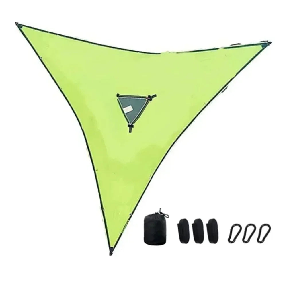 3-4 Person Anti-Rollover Hammock Swing Outdoor Camping Portable Triangle Hammock High Strength Canvas Hanging Bed for Hiking