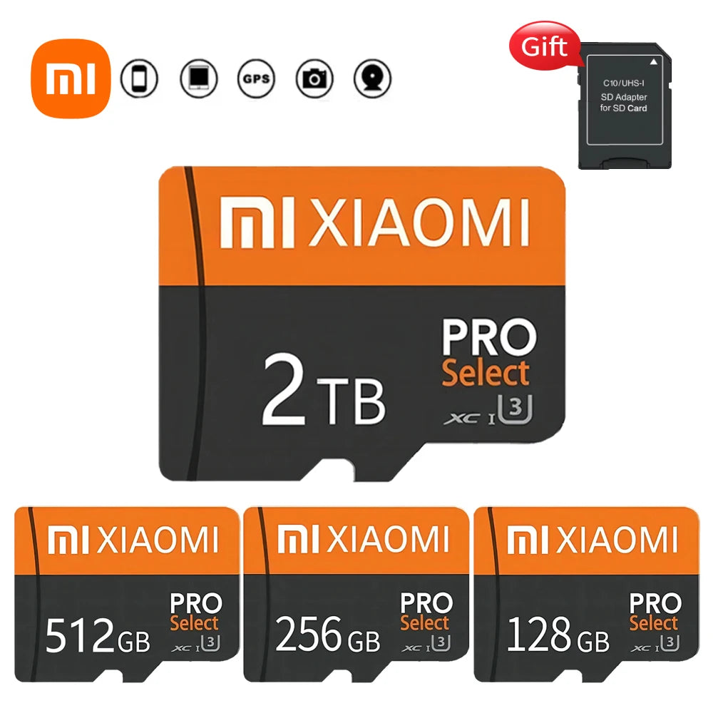 Xiaomi High Speed SD Memory Card 1TB 2TB Games Card Micro TF Card 128GB 256GB 512GB SD Card For Mijia Camera Surveillance Device