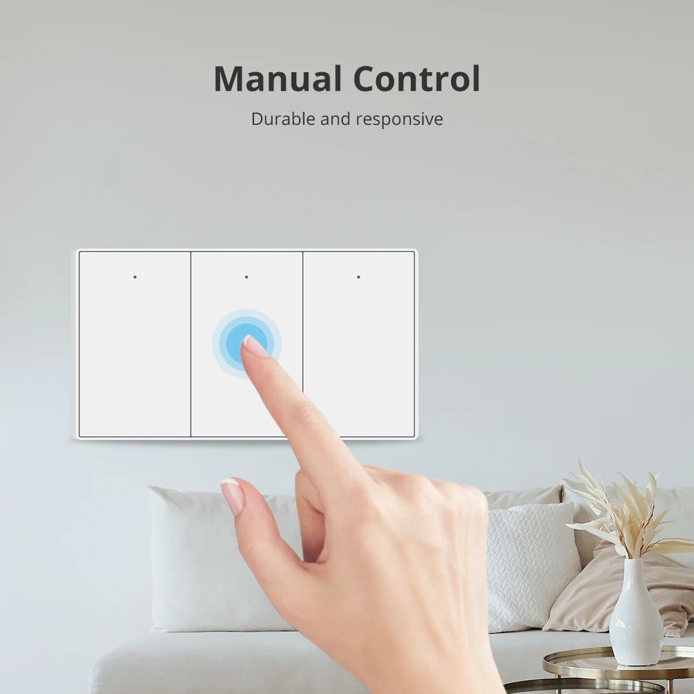 Zemismart Zigbee US Wall Light Switch Work with Tuya Samrt life APP No Neutral Interruptor Timer Alexa Google Home Voice Control