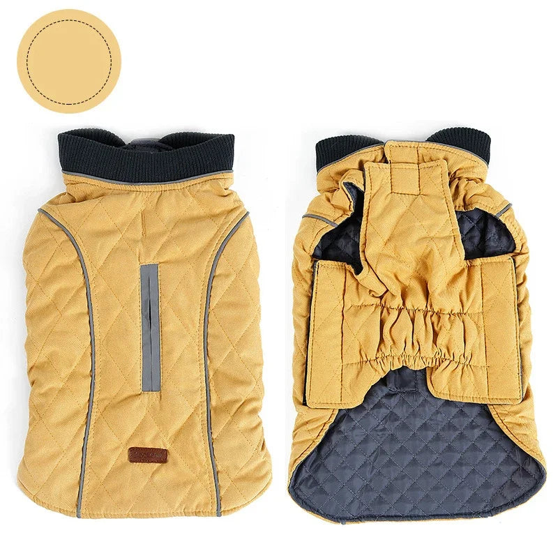 Pet Retro Thickened Warm Dog Clothes Fall and Winter Reflective Dog Jacket Undershirt Pet Sports Training Clothes