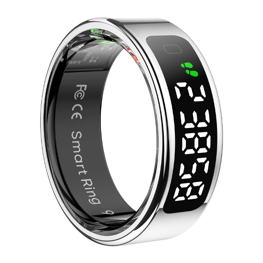 New COLMI R12 Smart Ring, Wireless Charging, Display and Touch, Health Manager, Multi Sports Modes For Men Women, Gold, Silver