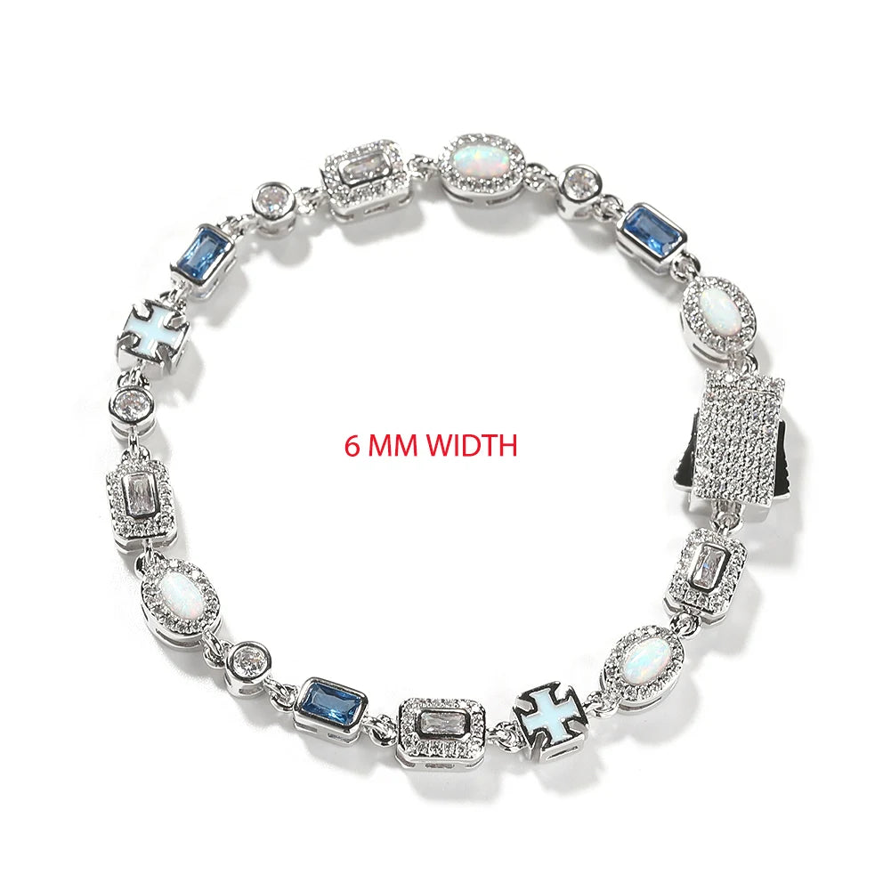 UWIN Iced Out Multi Gemstone Necklaces for Women Men Mixed Shape Colorful Gems Collection Necklace Fashion Hip Hop Jewelry