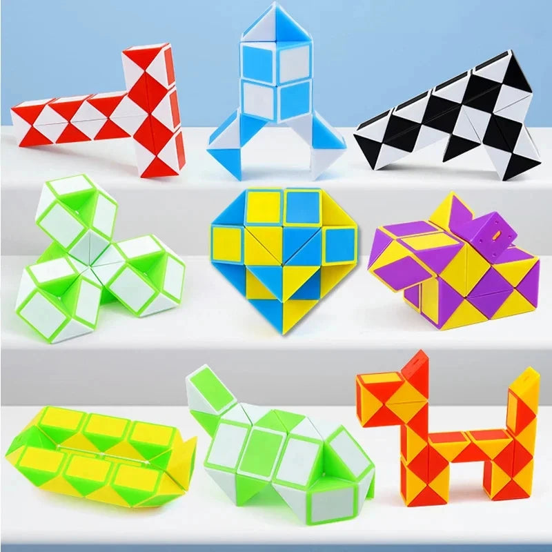 1Pc Magic Ruler 24 Mini Twist Snake Ruler Puzzle Folding Puzzle Cube Educational Toys Kids Brain Teaser Foldable Party Gifts Toy