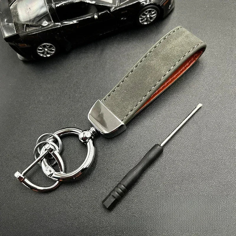 Custom Name Logo Leather Car Moto Keychain Personalized for Men and Women Creative Simple Key Chains Gift