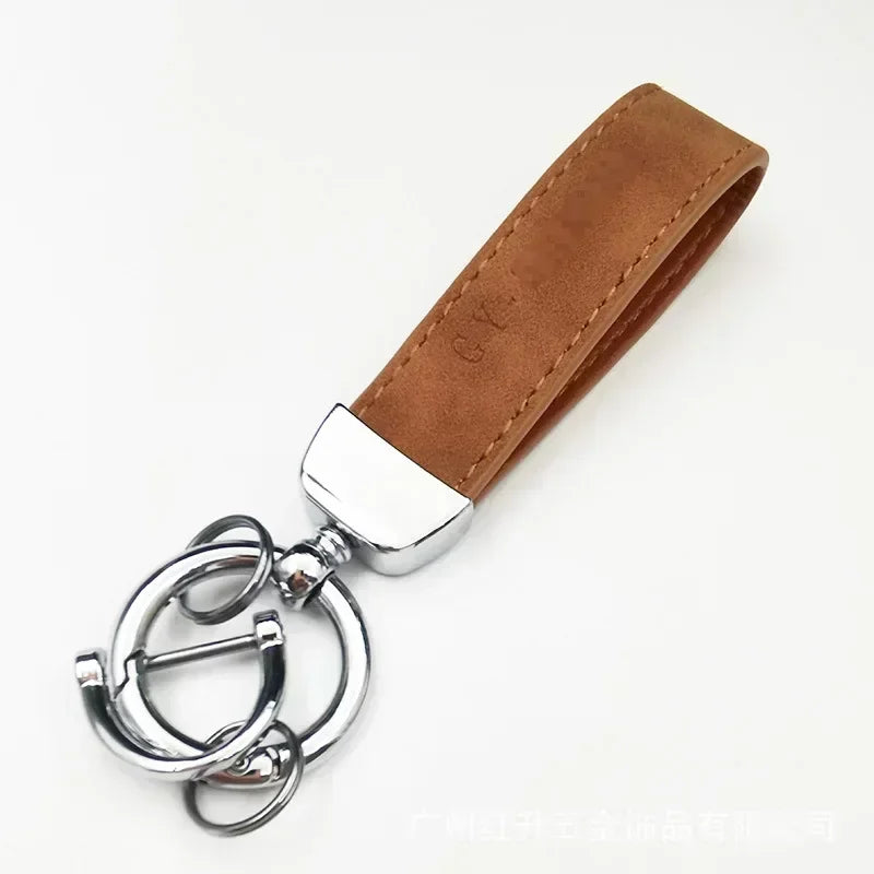 Custom Name Logo Leather Car Moto Keychain Personalized for Men and Women Creative Simple Key Chains Gift