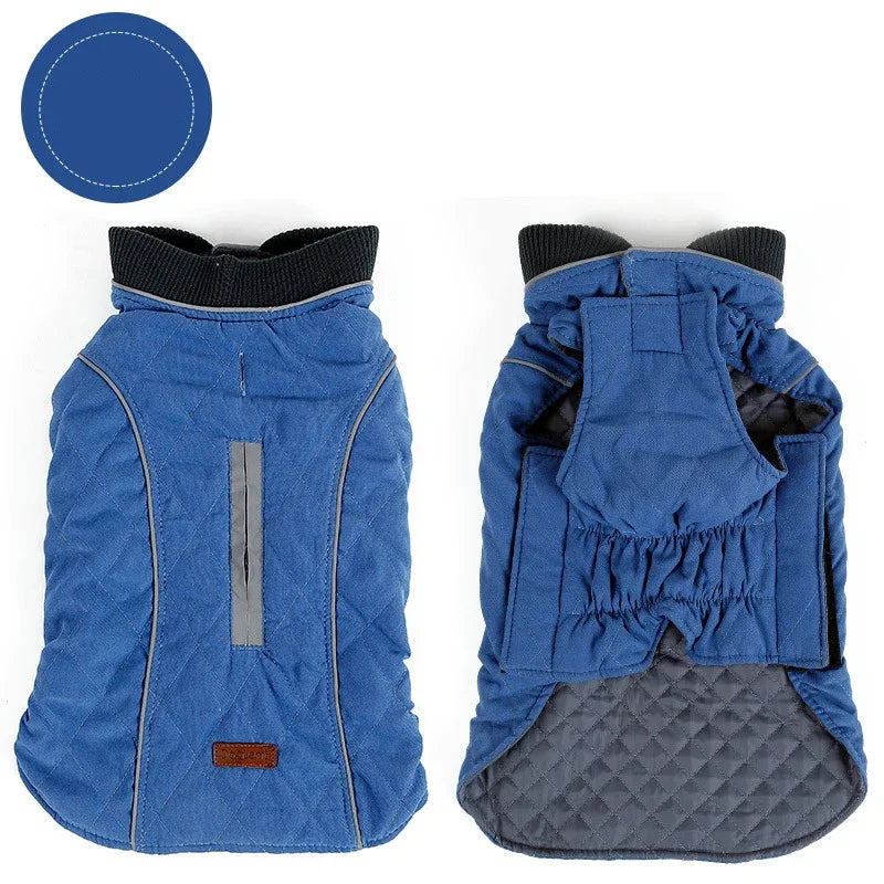 Pet Retro Thickened Warm Dog Clothes Fall and Winter Reflective Dog Jacket Undershirt Pet Sports Training Clothes