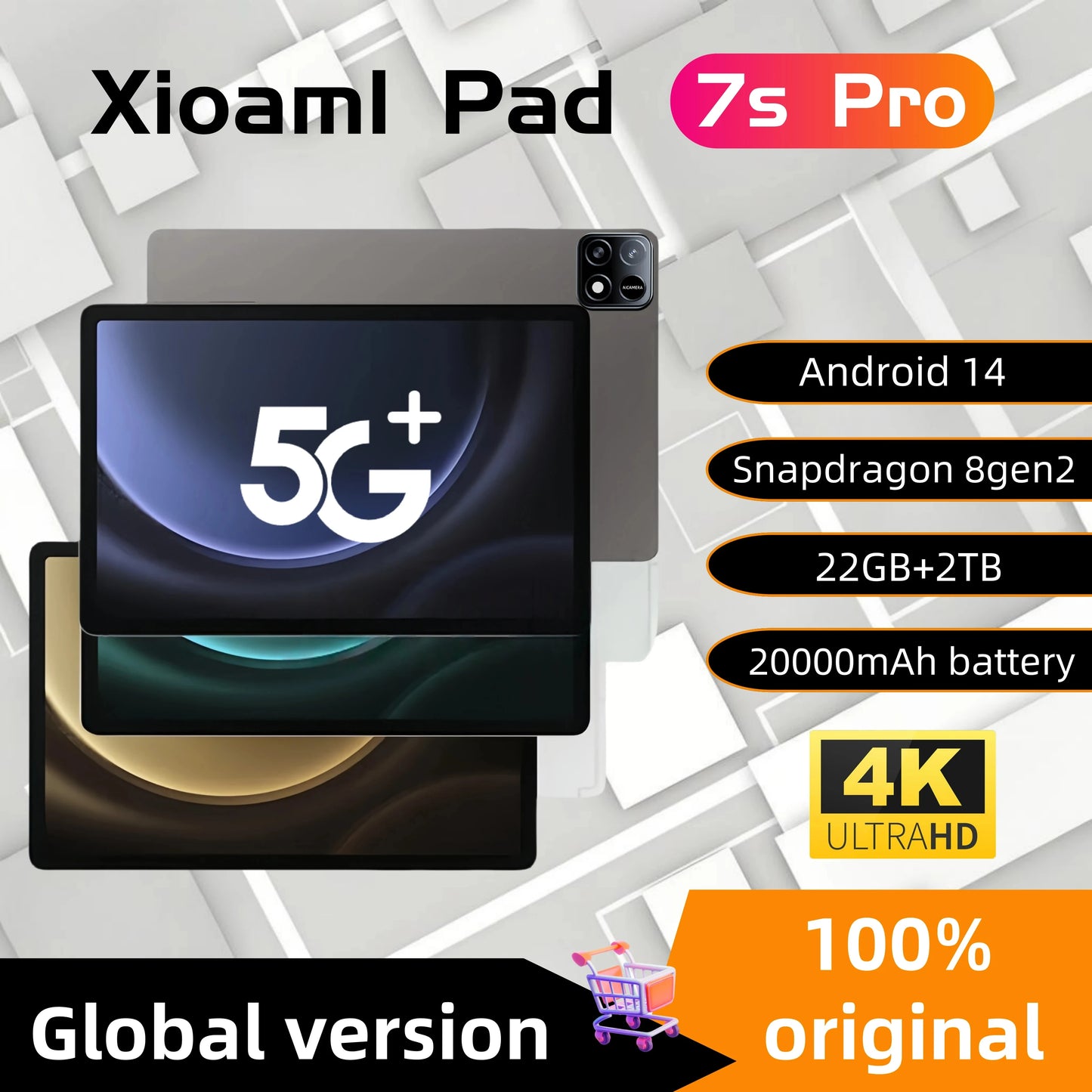 2025 Original Pad 7S Pro Tablet 11inch Snapdragon 8Gen2 HD 4K Android 14 22GB+2TB Global Version 5G Dual SIM WiFi GPS Tablet PC