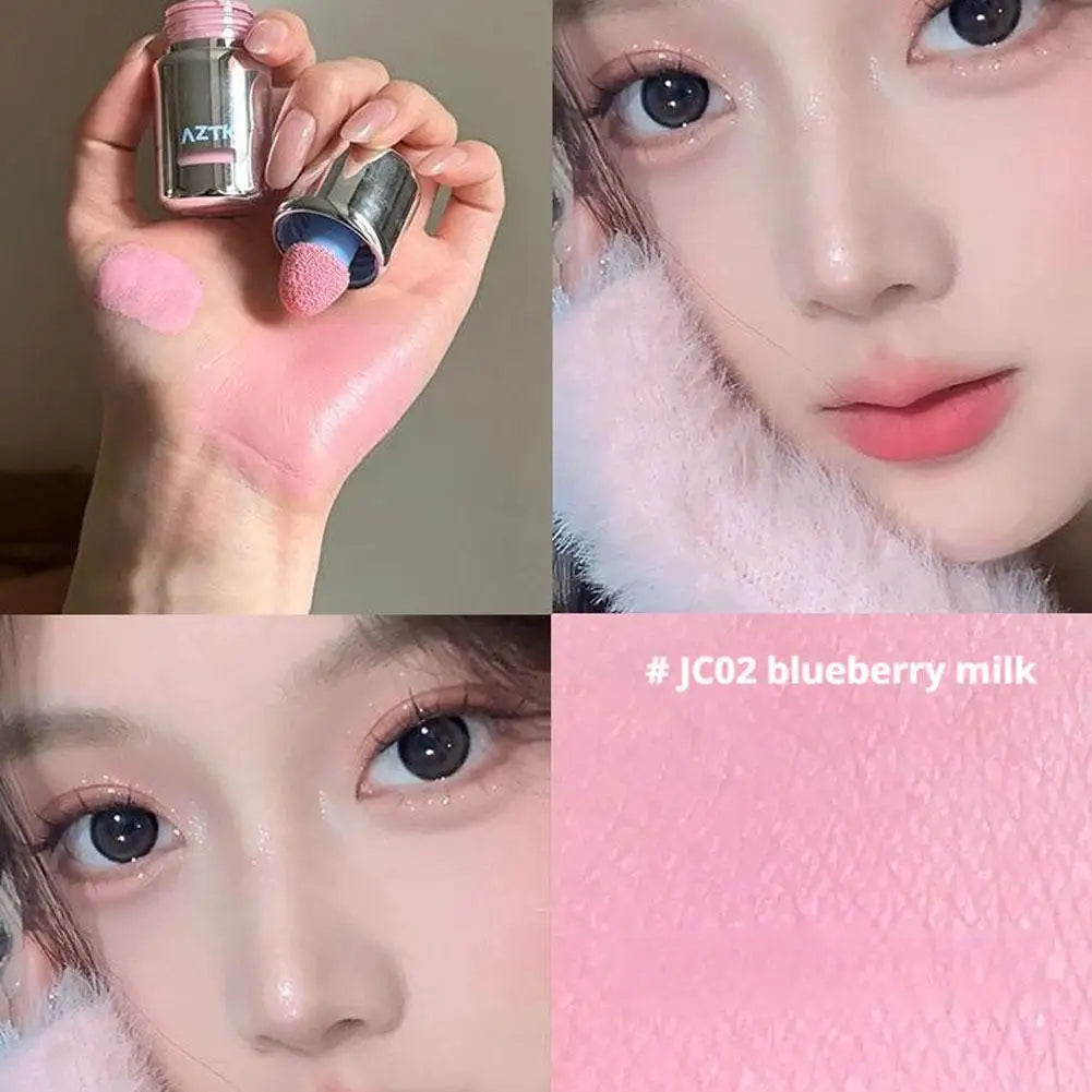 Liquid Powder Blusher, High Gloss, Three In One, Shrink And Expand Color, Natural Nude Color, Pseudo Plain Blush