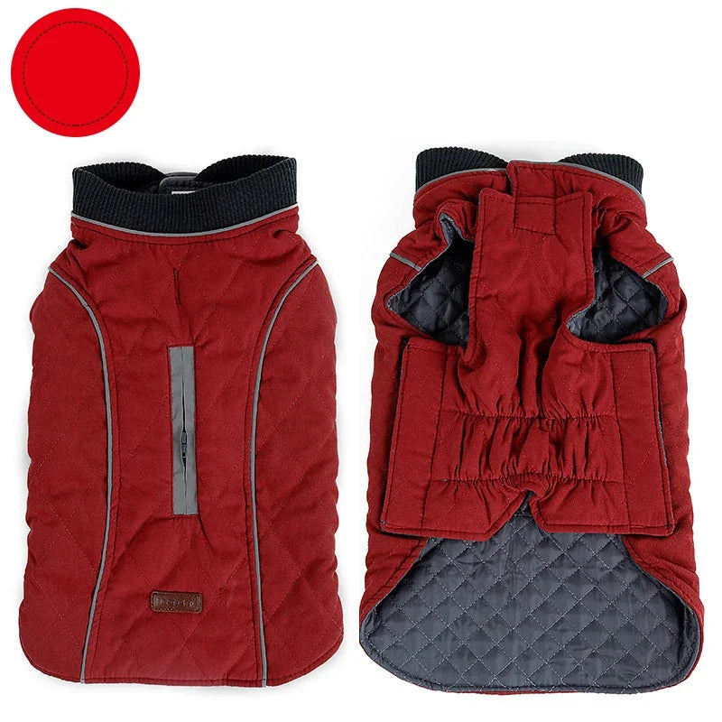 Pet Retro Thickened Warm Dog Clothes Fall and Winter Reflective Dog Jacket Undershirt Pet Sports Training Clothes