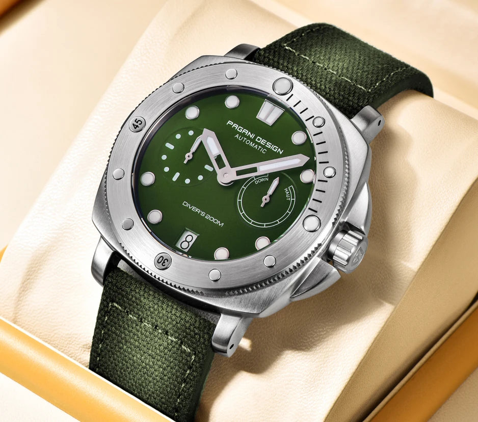 PAGANI DESIGN Men's Watches New Diver Automatic Mechanical Watch Sapphire Stainless Steel Sport 20 Bar Clock Relogios Masculino