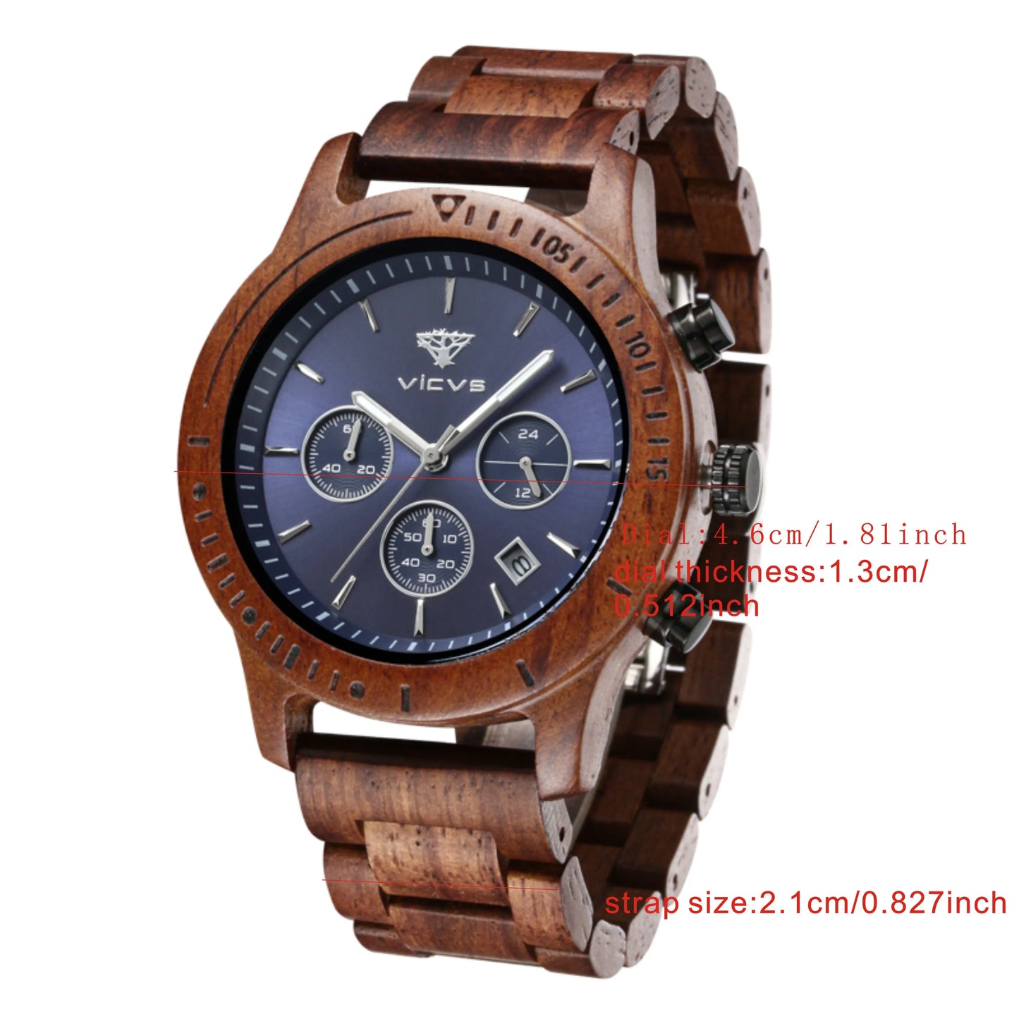 VICVS Wooden Quartz Watch Men Watches Casual Wristwatch For Men Unique Gift