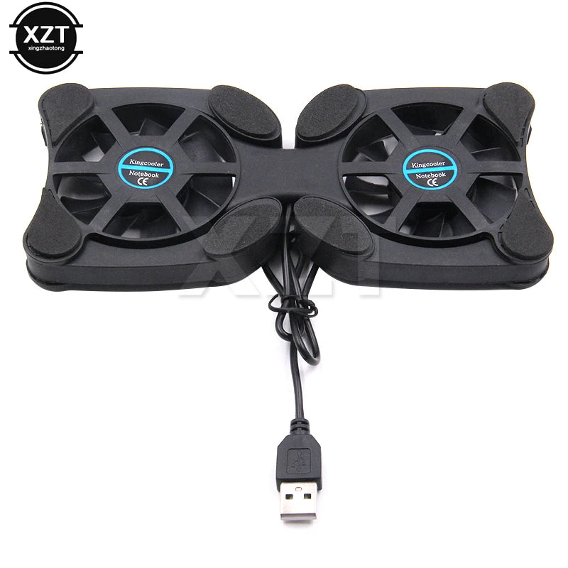 Foldable USB Cooling Fan CPU Cooler Mini Octopus Cooler Pad Quiet Stand Double Fans for 7-15 inch Notebook Computer Laptop