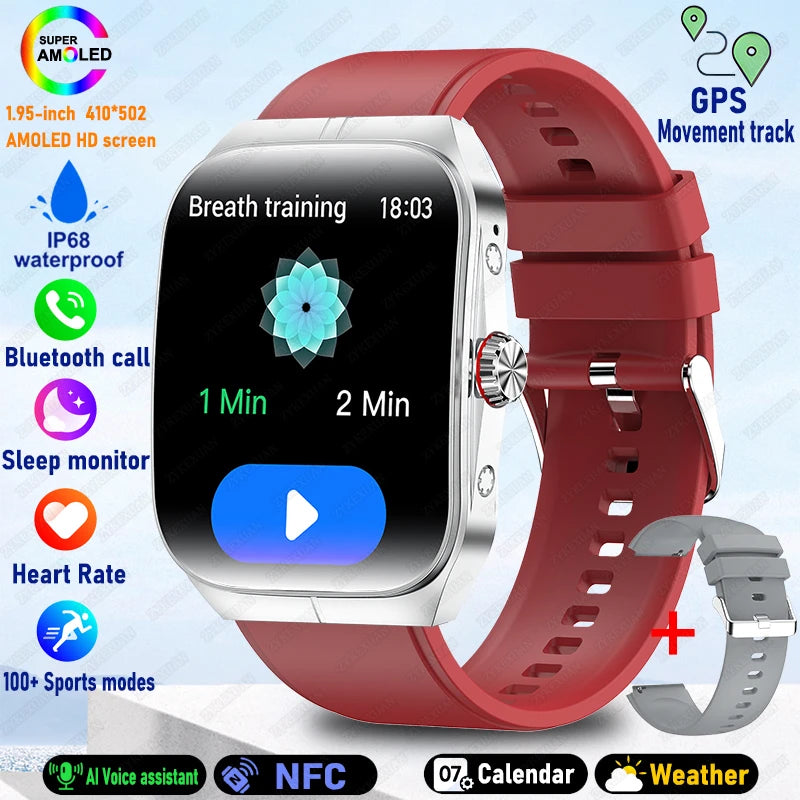 2025 New For OPPO Men Smart Watch Bluetooth Call Sports Watch Heart Rate NFC Waterproof Sports Women Smart Watch For Android iOS