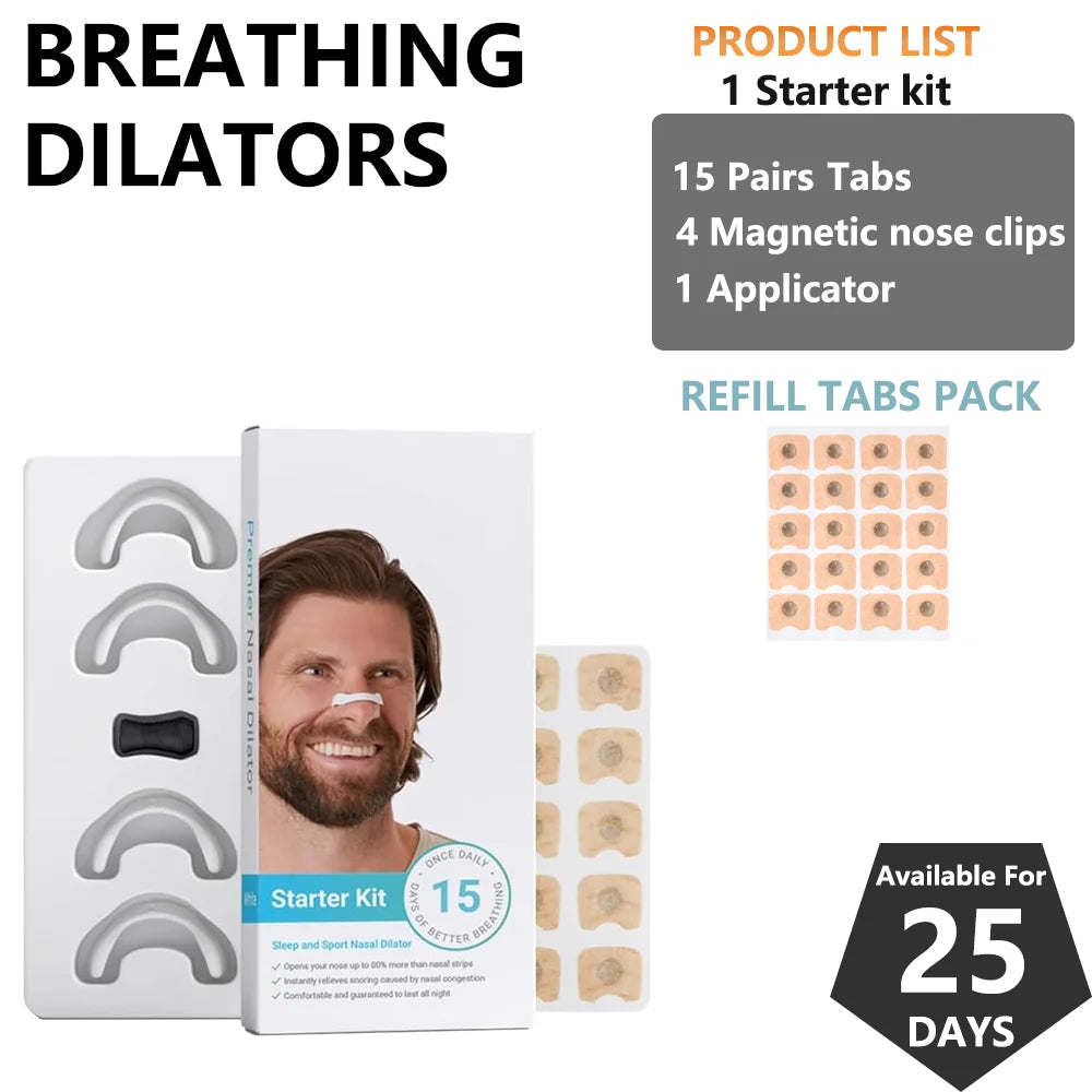Sport Nasal Dilator Sleep Nasal Breathing Dilators Starter Kit Nose Breathe Strips Magnetic Nasal Strips Reduce Snoring