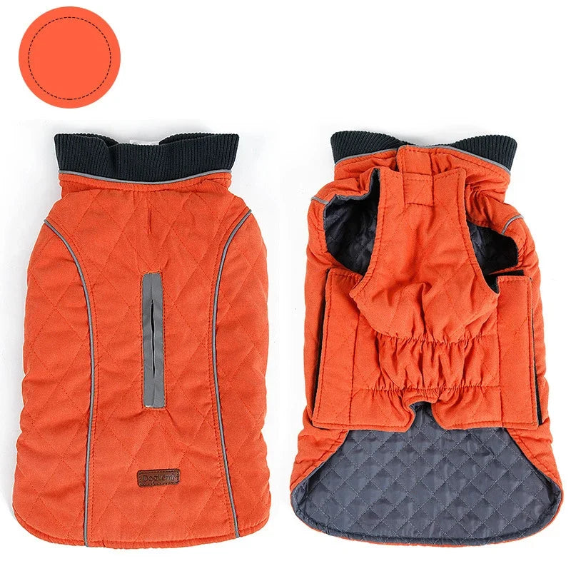 Pet Retro Thickened Warm Dog Clothes Fall and Winter Reflective Dog Jacket Undershirt Pet Sports Training Clothes