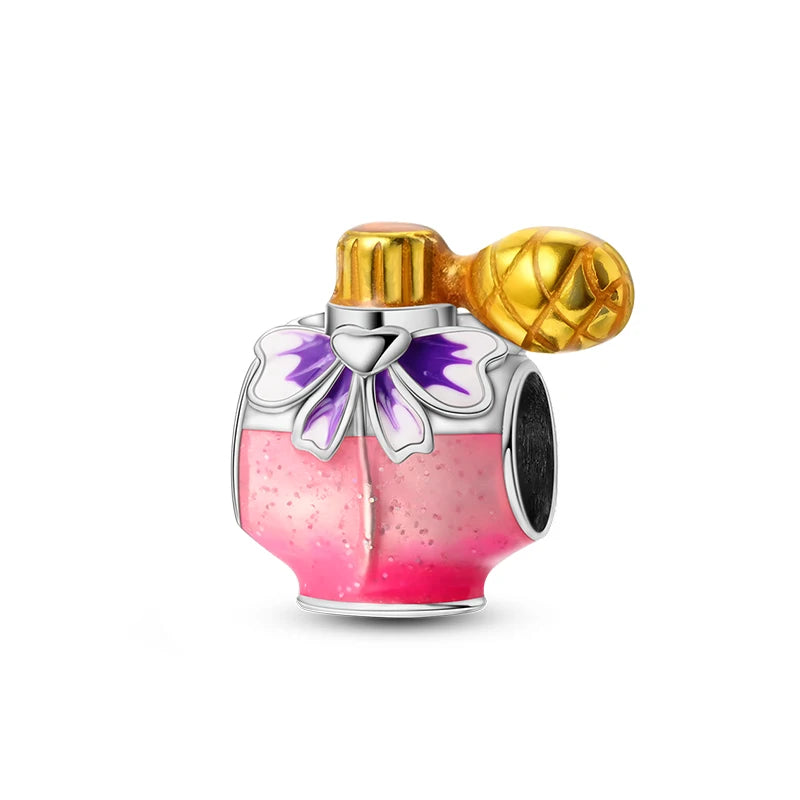 100% S925 Silver Butterfly Daisy Rose Crown Perfume Charms Beads Fit Pandk Original Bracelets DIY Fine Women Jewelry Making Gift