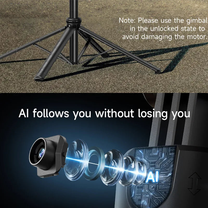 FANGTUOSI 360 Rotation Gimbal Stabilizer ,Selfie Stick Tripod for Smartphone Camera With Bluetooth shutter Stabilizer for Live