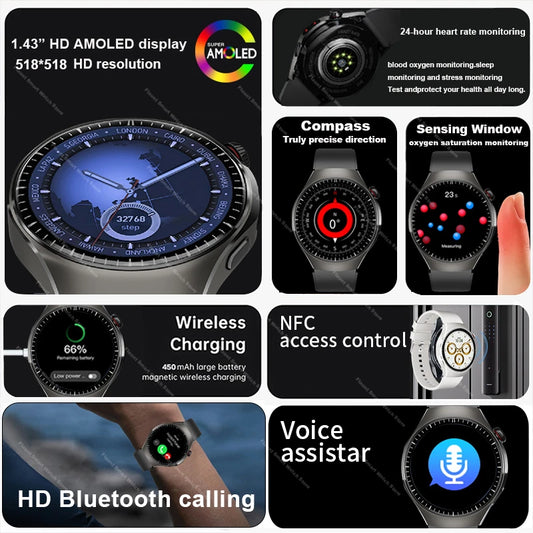 Original For Huawei Watch 5 Smartwatch 2025 Sensor Window AMOLED 4G ROM NFC Compass Clock Bluetooth Call Smart Watch Men Women