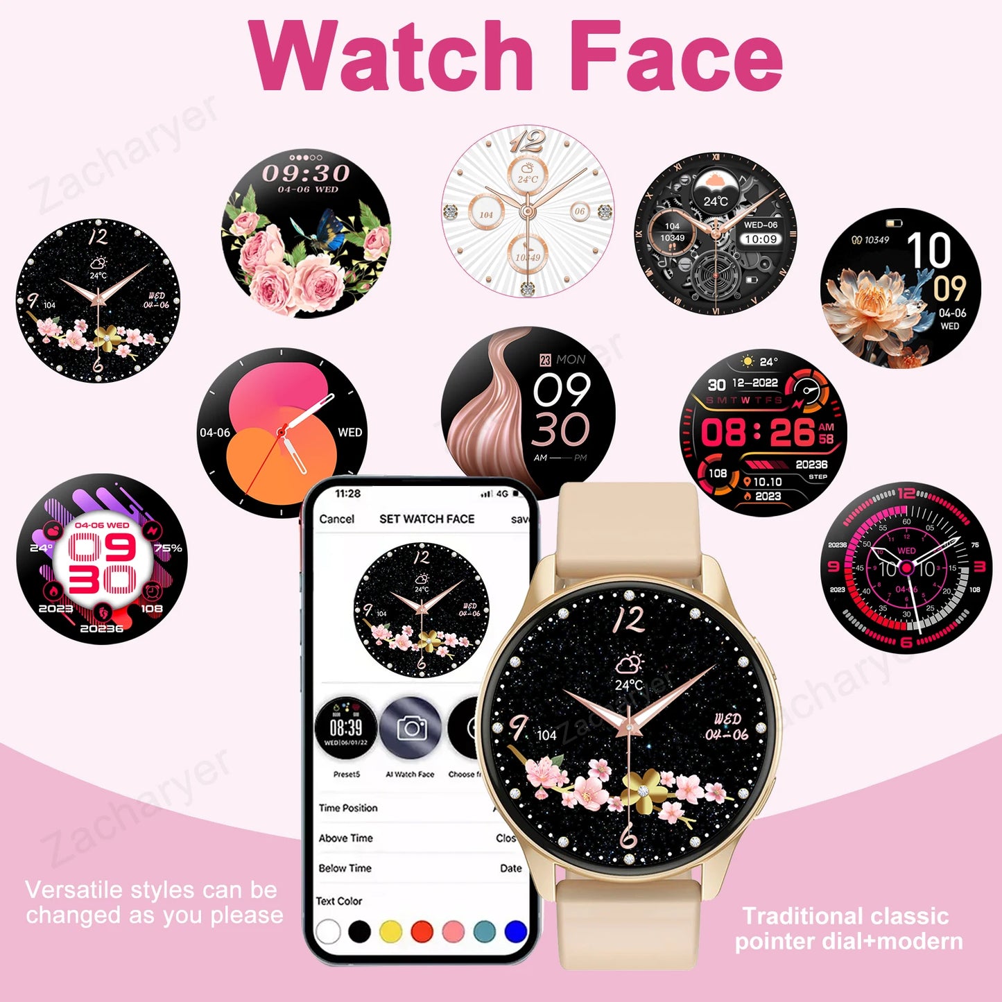 Huawei Style Smartwatch Copy Full Round Smartwatch Bluetooth Call Smart Watch Men Women Fitness Bracelets DIY Faces IOS Android