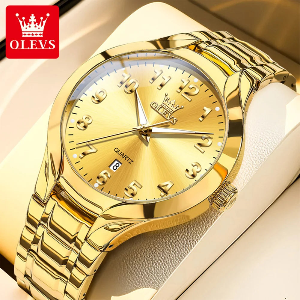OLEVS 3650 Men Ladies Watch Original Luxury Quartz Watch Waterproof Luminous calendar Stainless Steel Men's brand watches