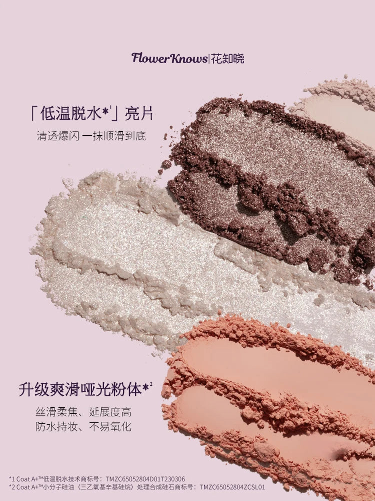 Flower Knows Midsummer Night Series Cosmetics 5 Color Comprehensive Eyeshadow Palette Waterproof Long Lasting Embossing Makeup