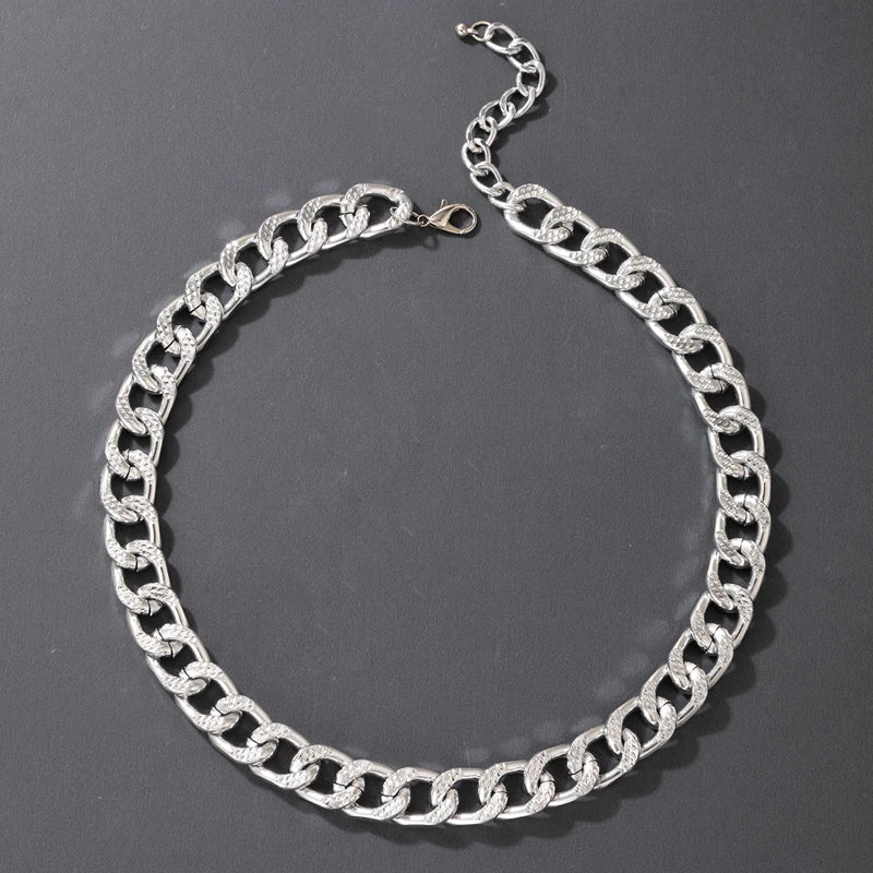 Tocona Punk Gold Color Chain Choker Necklace Trendy Hollow Geometric Alloy Metal Sweater Party Bohemain Jewelry for Women 17073