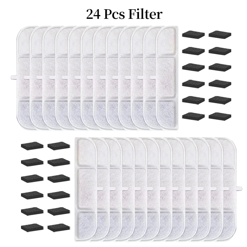 6/12/16/20/24pcs Pet Water Dispenser Filter Cat Water Fountain Filter Drinking Fountain Filter Cycle Filtering Easy To Clean