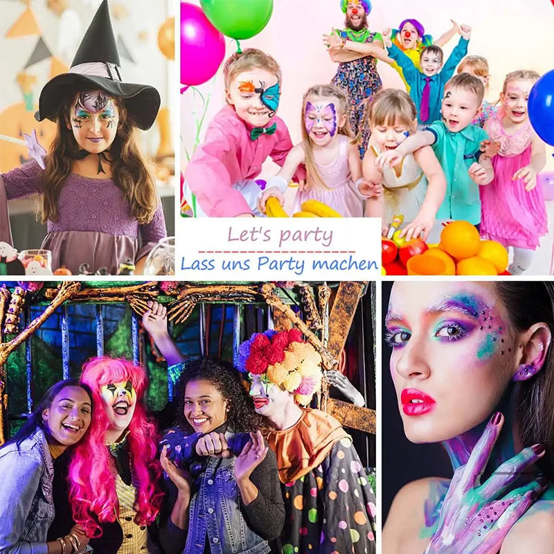 Water-soluble 15 color face body paint palette cosmetic safe,non-toxic Christmas Halloween Makeup Face Painting Cosplay Makeup
