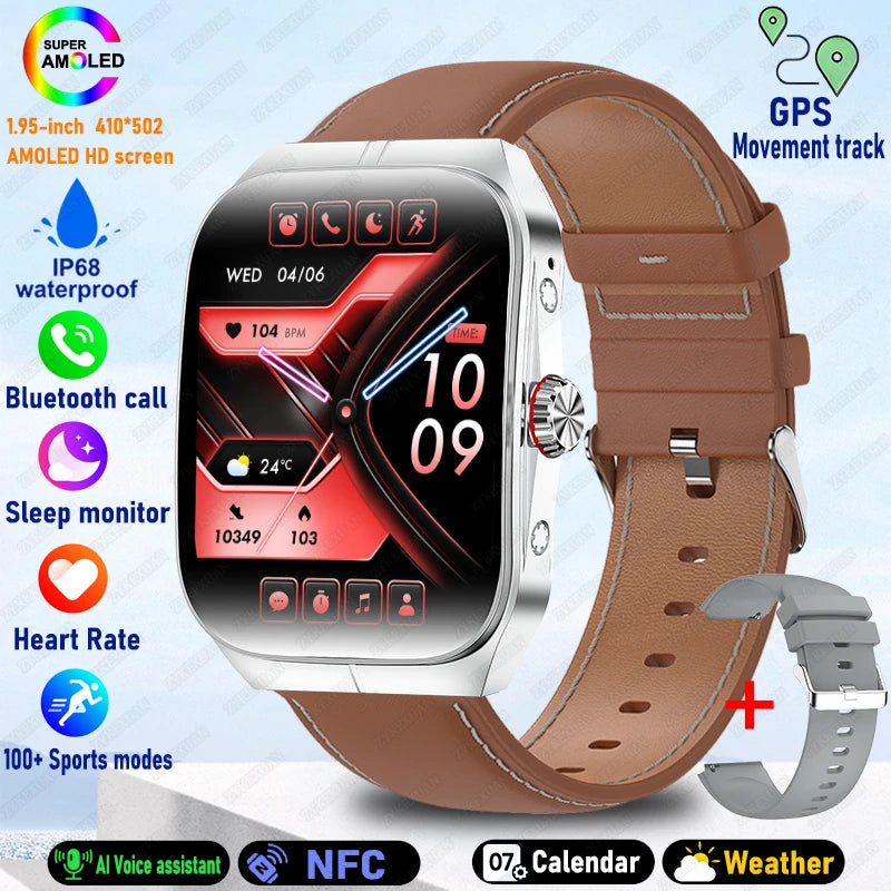 2025 New For OPPO Men Smart Watch Bluetooth Call Sports Watch Heart Rate NFC Waterproof Sports Women Smart Watch For Android iOS