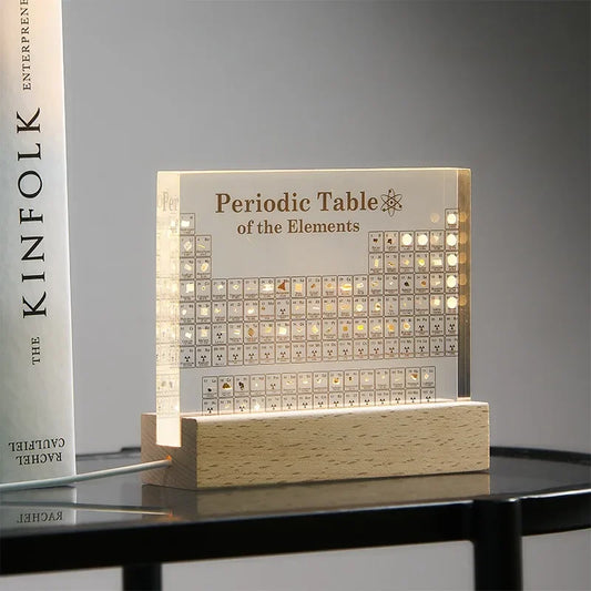 Acrylic Real Elements Periodic Table Mendeleev Periodic Table Figurine Display Science Ornament Room Decoration Desk Accessories