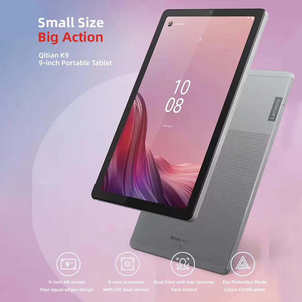 Global firmware Lenovo Pad K9 Tablet 9-inch Portable Tablet 4G+64G Android Tablet Tab M9 9-inch Arctic Grey LTE WIFI 4GB 64GB