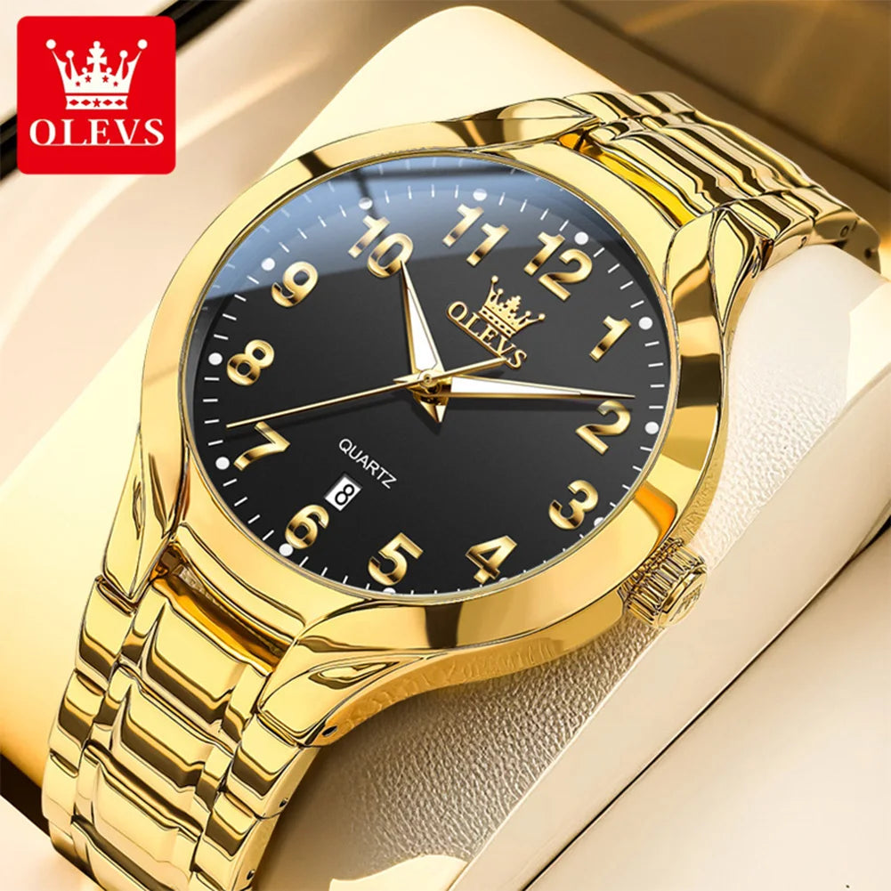 OLEVS 3650 Men Ladies Watch Original Luxury Quartz Watch Waterproof Luminous calendar Stainless Steel Men's brand watches