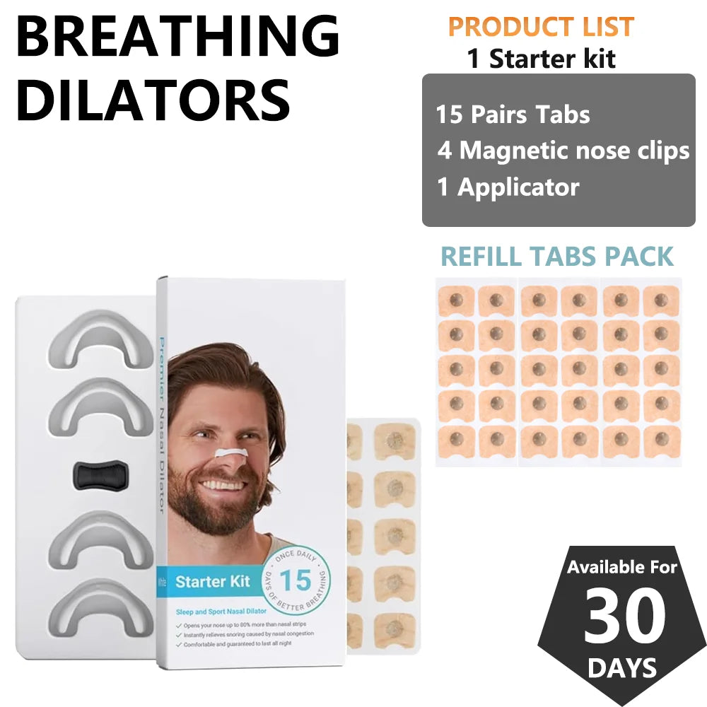 Sport Nasal Dilator Sleep Nasal Breathing Dilators Starter Kit Nose Breathe Strips Magnetic Nasal Strips Reduce Snoring