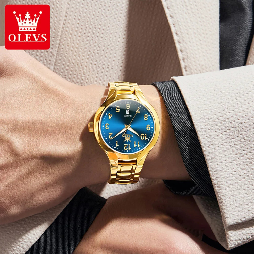 OLEVS 3650 Men Ladies Watch Original Luxury Quartz Watch Waterproof Luminous calendar Stainless Steel Men's brand watches