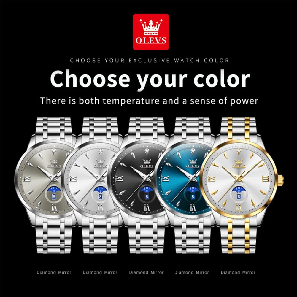 OLEVS brand luminous waterproof quartz watch dual calendar men's watch 3646