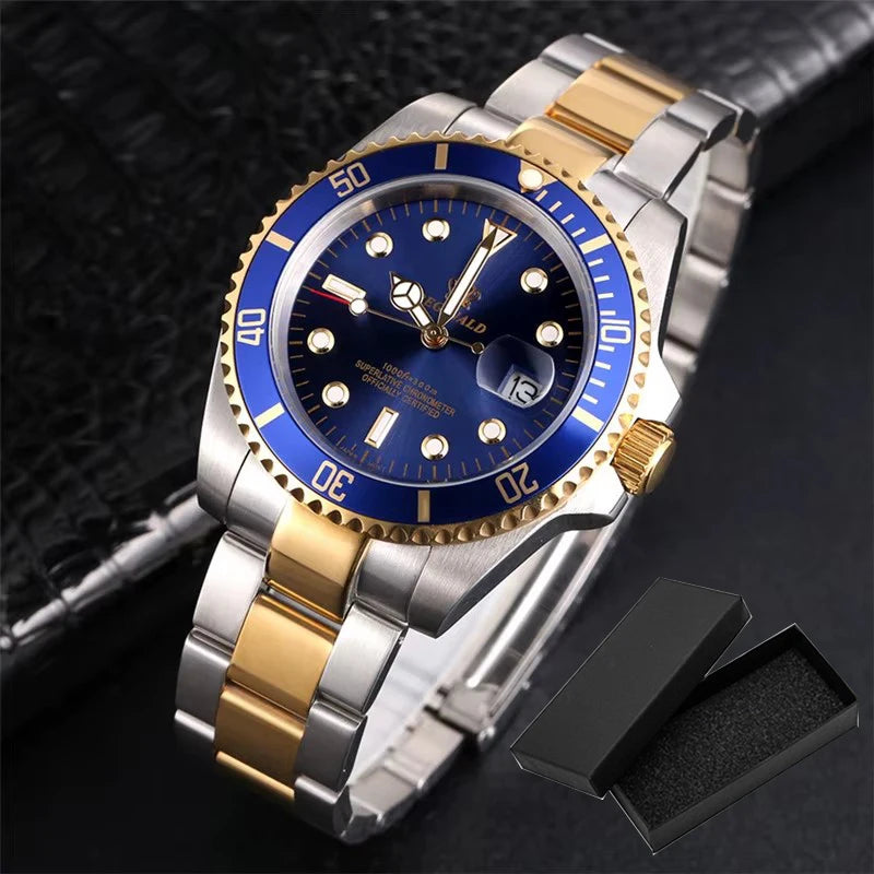 Fashion Man Watch 2022 Top Brand Reginald Men Sports Watches Rotatable Bezel Gmt Sapphire Glass Date Full Stainless Steel Gifts