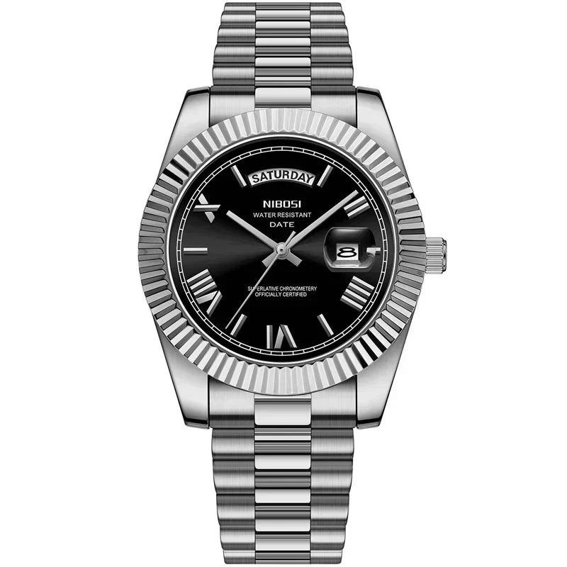 NIBOSI Luxury Men Quartz Watch Waterproof Date Luminous Wristwatch Sports Stainless Steel Men's Watches Male Clock Reloj Hombre