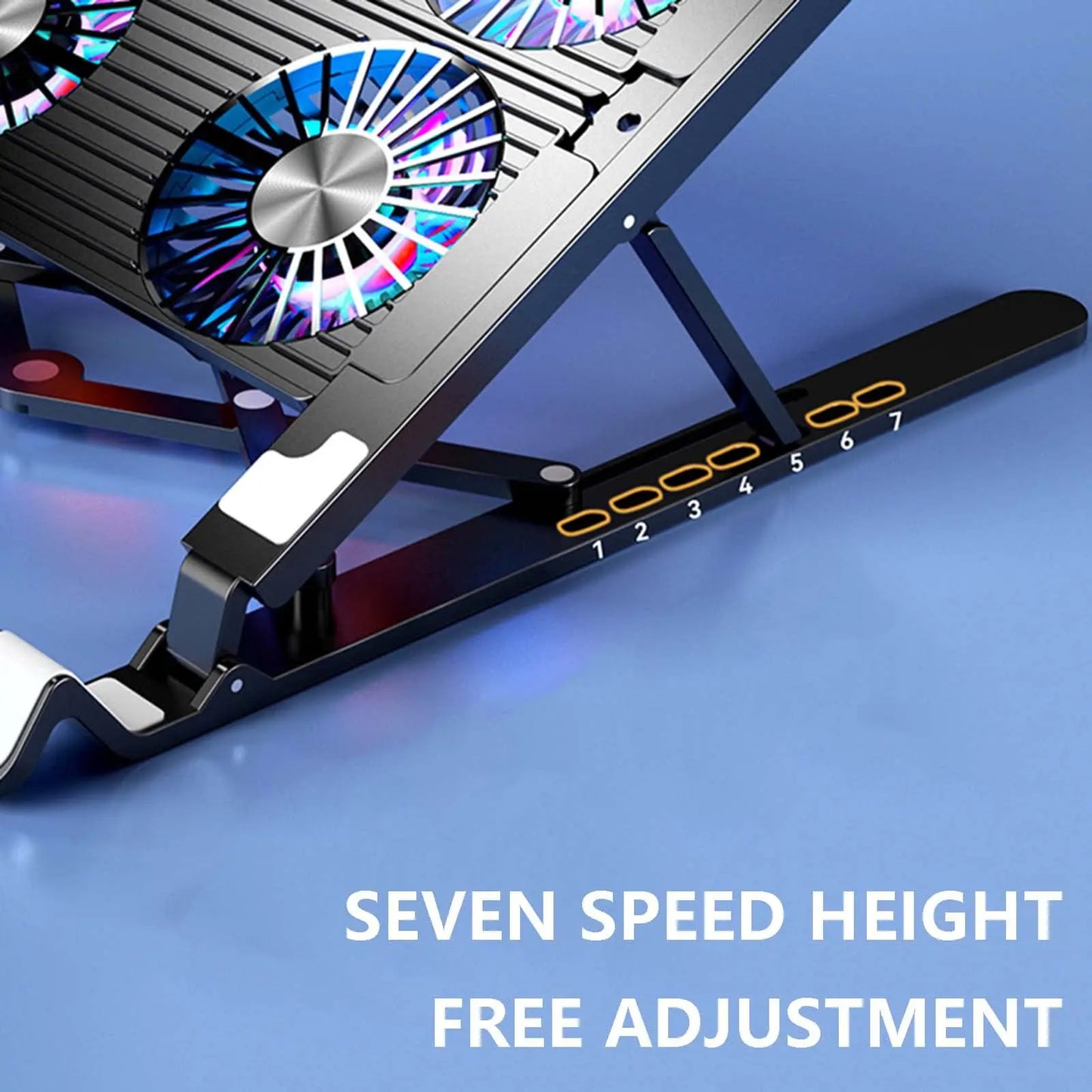 New Foldable Laptop Cooler Base Stand Portable Adjustable Notebook Stand for 13-17.3 Inch Laptop with 2/4 Fans