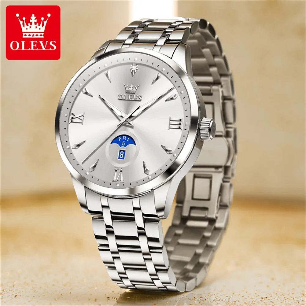 OLEVS brand luminous waterproof quartz watch dual calendar men's watch 3646
