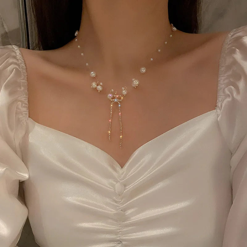 New Simple Small Golden Nugget Metal Texture Pendant Necklace for Women Fashionable Daily Accessory Party Jewelry Birthday Gifts