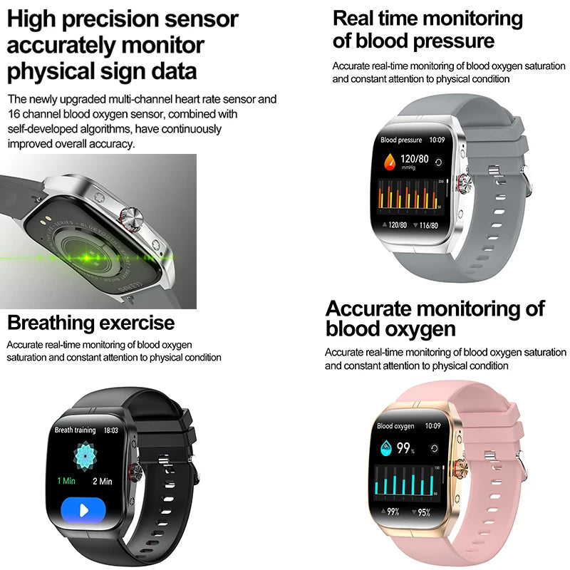 2025 New For OPPO Men Smart Watch Bluetooth Call Sports Watch Heart Rate NFC Waterproof Sports Women Smart Watch For Android iOS