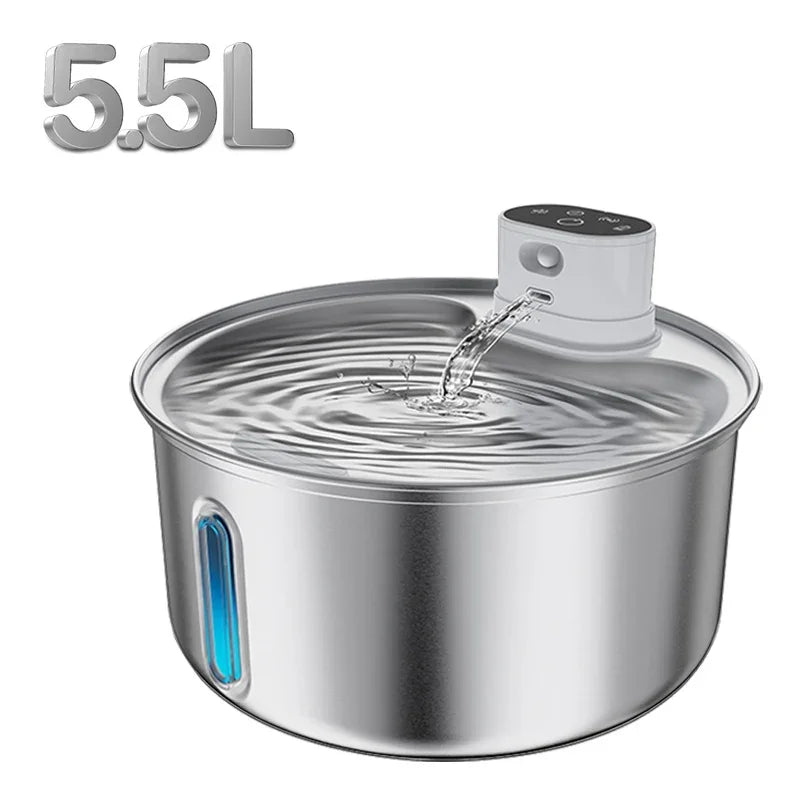 5.5L Wireless Charging Automatic Water Fountain Intelligent Pet Water Dispenser With Filter Drinking Fountain For Cats Dogs