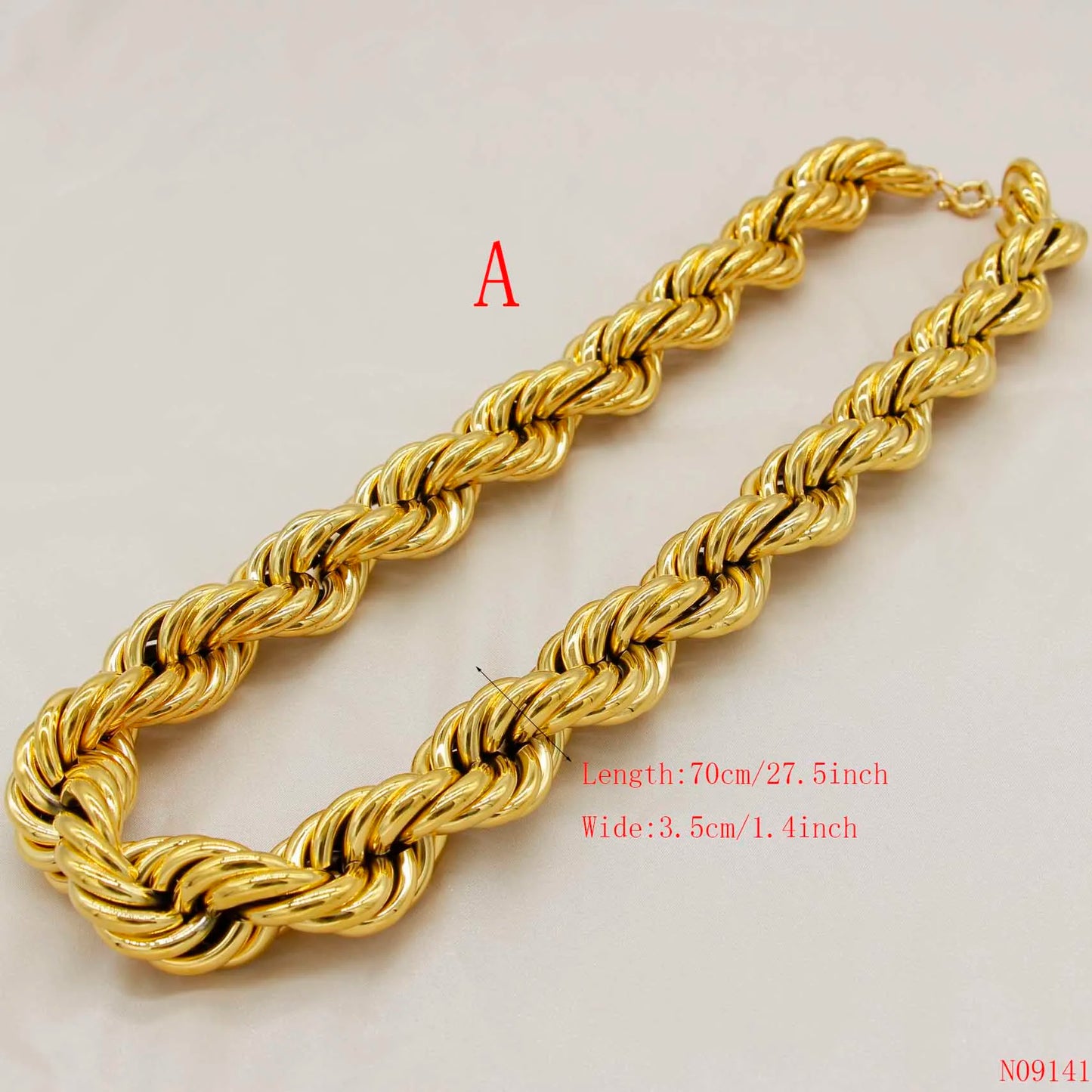 Adixyn Fashion Exaggeration Wide Twisted Singapore Chain for lovers Gold Color/Copper Thin Necklace Jewelry Wedding Party G09141