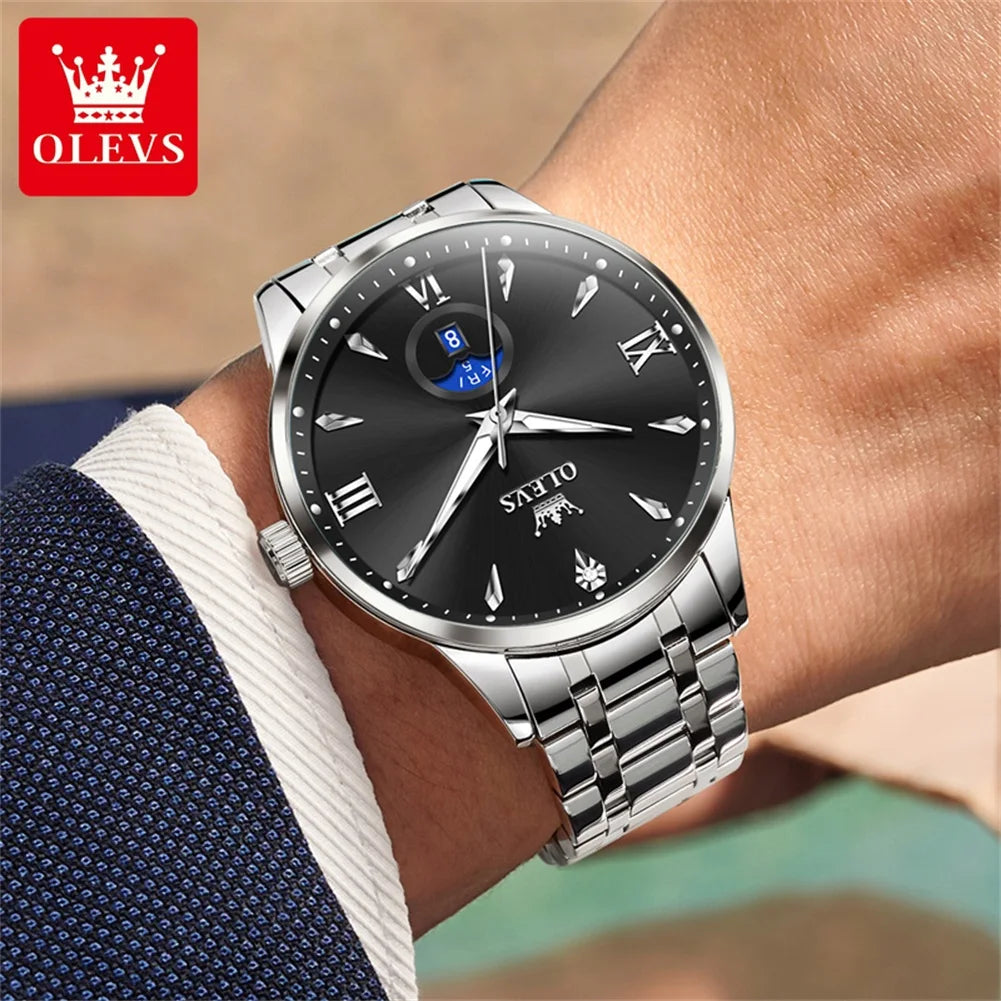OLEVS brand luminous waterproof quartz watch dual calendar men's watch 3646
