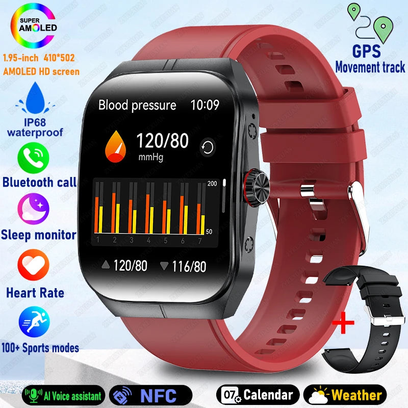 2025 New For OPPO Men Smart Watch Bluetooth Call Sports Watch Heart Rate NFC Waterproof Sports Women Smart Watch For Android iOS