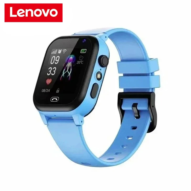 Lenovo New Kids 4G 5G Smart Watch SOS GPS Location Sim Card Call Child SmartWatch Camera Waterproof Watch For Boys Girls Gifts
