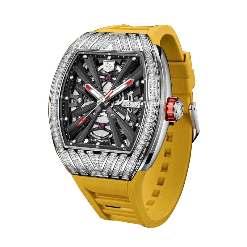 Carnival Brand IW High End Series Fashion Tonneau Dial Mechanical Watch Men 50M Waterproof Luxury Imported Movement Mens Watches