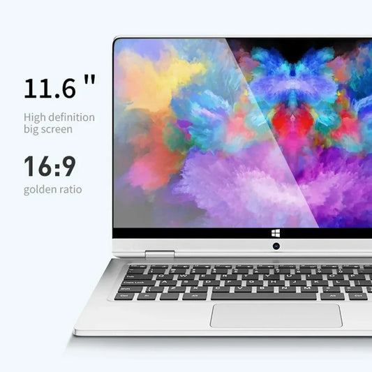 11.6-Inch 2-in-1 Touchscreen Laptop - Intel Windows 11 Pro 8GB DDR4 RAM SSD Portable Study Computer