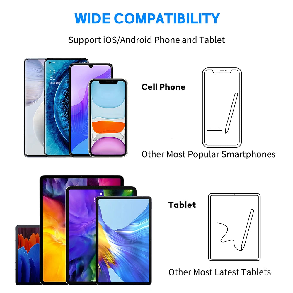 Universal Stylus Pen With Digital Power Display For Huawei Lenovo Samsung Phone Xiaomi For Tablet Mobile Phone Touch Pen