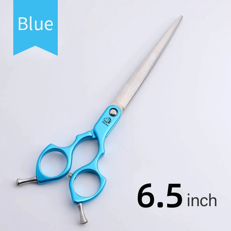 FIRELION Professional 440C 6.0/6.5 Inch Colorful Dog Grooming Scissors Pet Curved Scissors for Cutting Dogs Hair